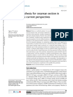 Managing Anesthesia For Cesarean Section in Obese Patients. Current Perspectives
