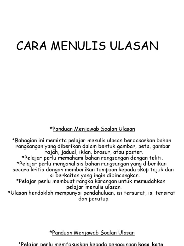 Cara Menulis Ulasan