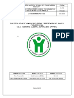 1093 - Politica de Gestion Presupuestal 2019