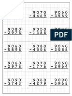 Vertical Subtraction With Regrouping Grid Worksheets PDF