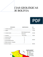 PROVINCIAS GEOLÓGICAS DE BOLIVIA