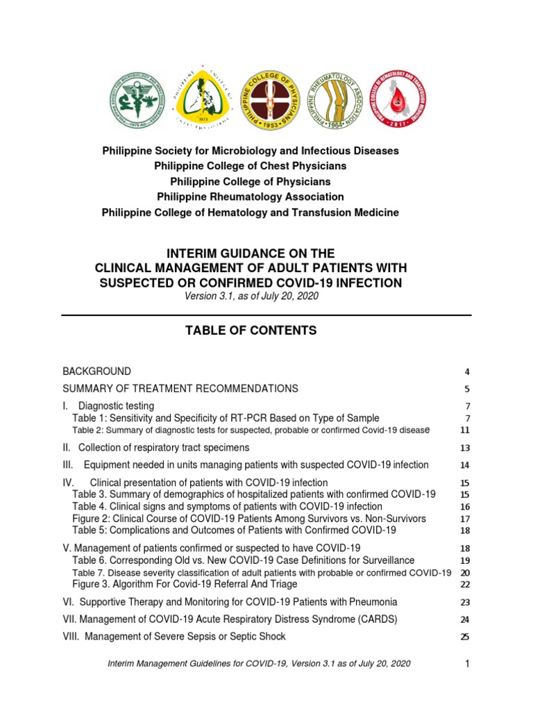 COVID-19 Interim Management Guidelines 2020 | PDF | Elisa | Pneumonia