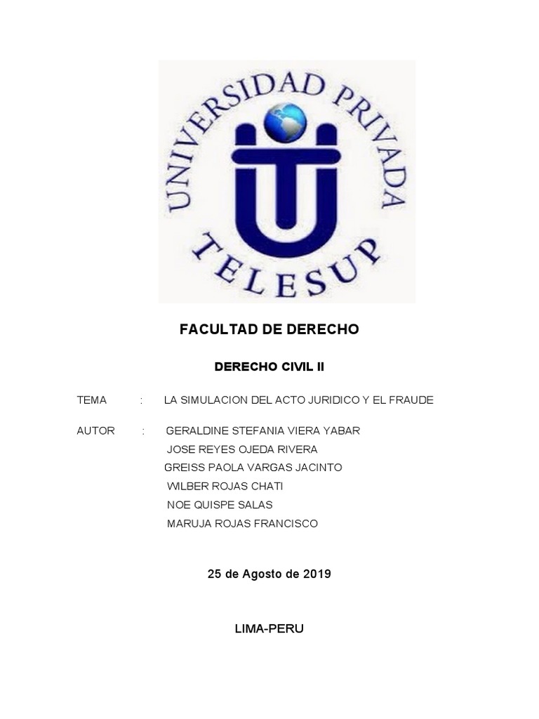Simulación Jurídica y Fraude en Derecho | PDF | Bienes (Ley) | Pagos
