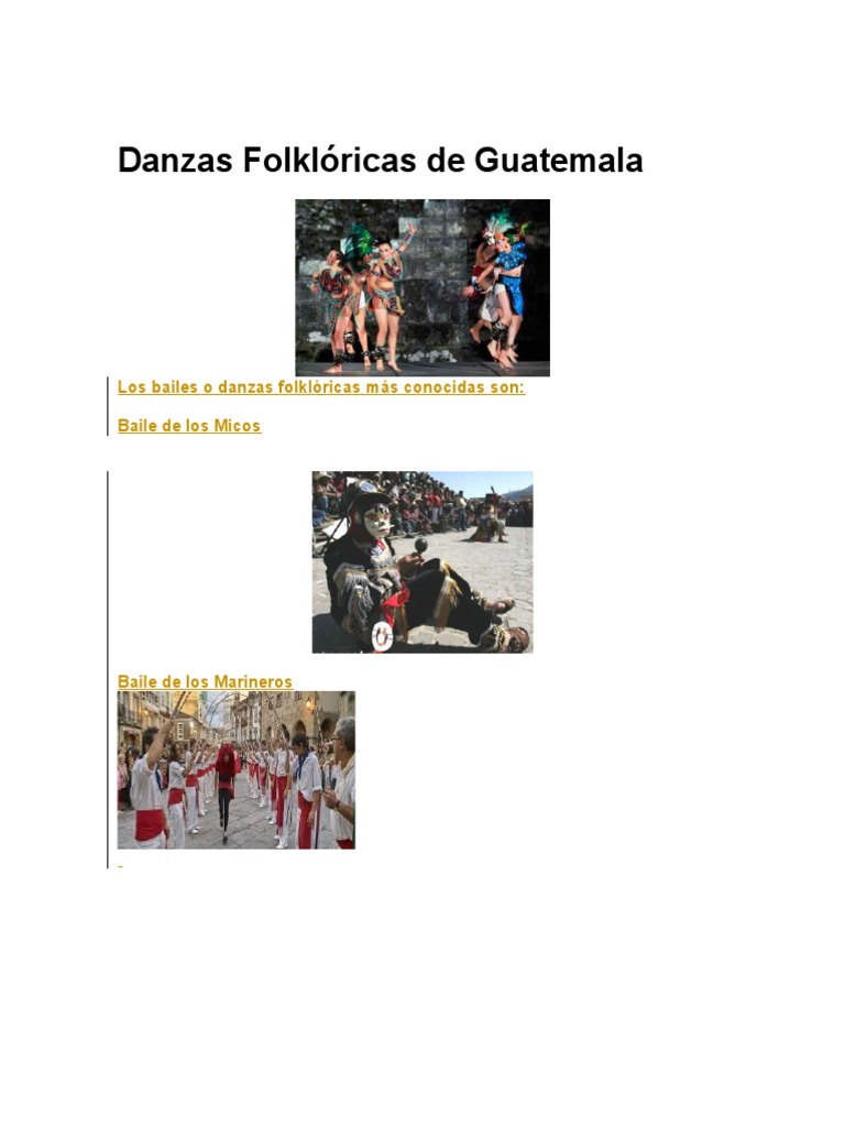 20 Danzas Folklóricas de Guatemala | PDF