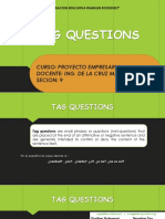 Tag Questions: Curso: Proyecto Empresarial Docente: Ing. de La Cruz Maita Danitza Secion: 9