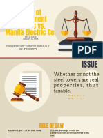 Board of Assessment Appeals vs. Manila Electric Co.: Presented By: Cuento, Joshua T. Jd2-Property
