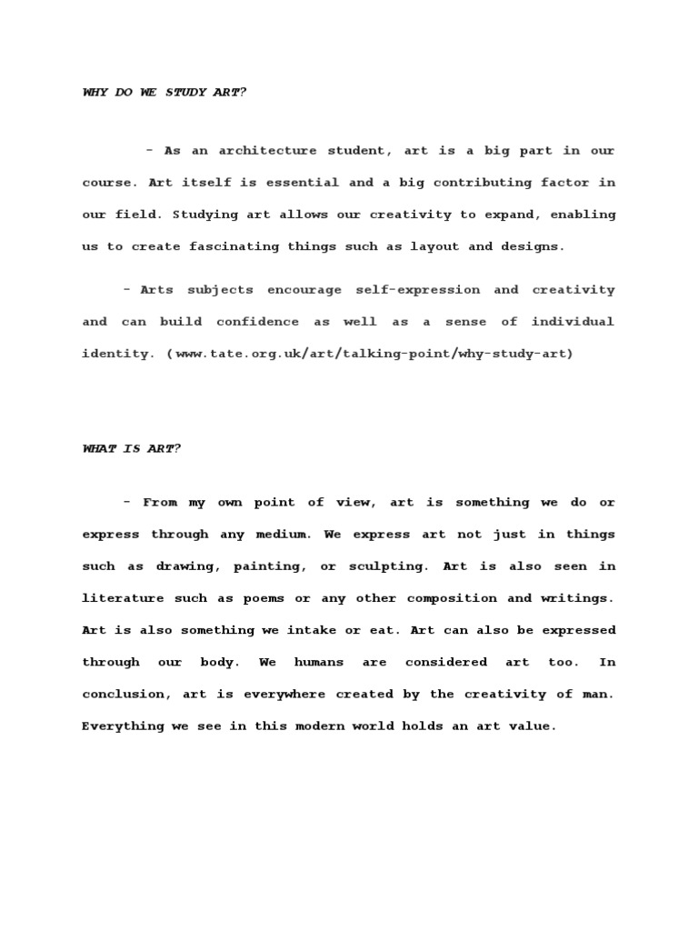 Why Do We Study Art PDF