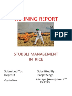 Stubble Management in Rice Training Report