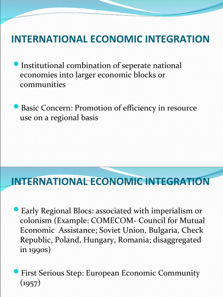 Understanding International Economic Integration | PDF | European ...