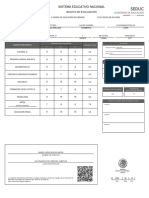 Sistema Educativo Nacional: Boleta de Evaluación