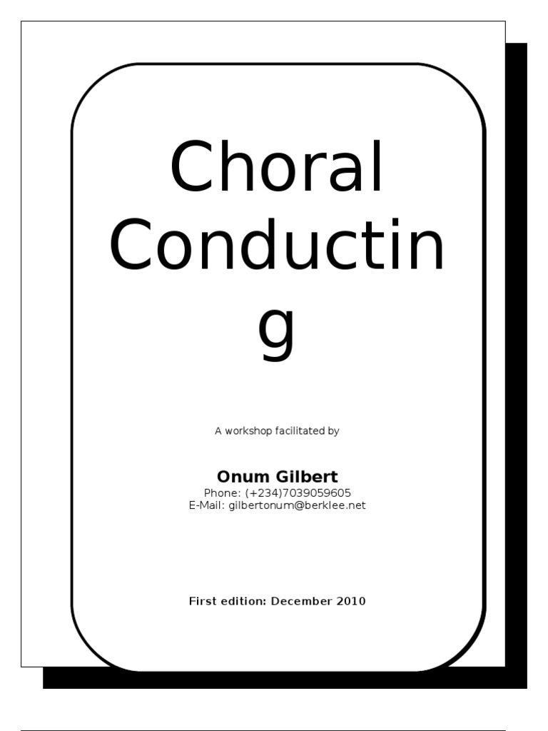 Choral Conducting PDF Conducting Musicology