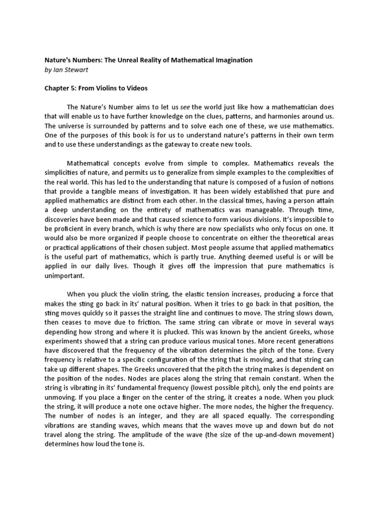 Ian Stewart Nature S Numbers Chapter 3 Summary