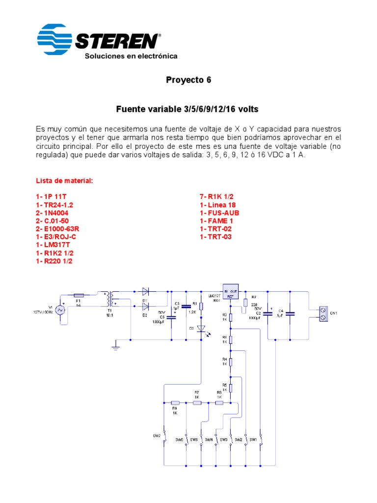 Fuente de Voltaje Variable para Proyectos | PDF