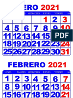 Calendario 10X8 CM 2021