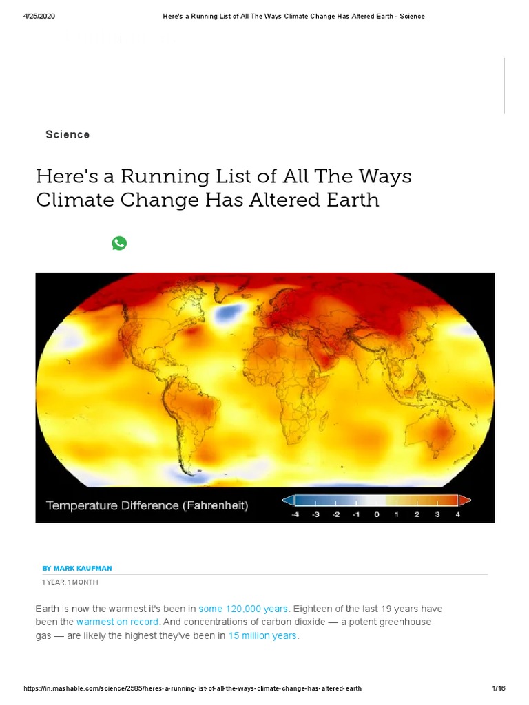 Climate Change's Impact on Earth | PDF | Climate Engineering | Global ...