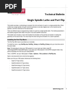 Technical Bulletin Single Spindle Lathe and Part Flip