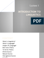Lecture 1 Introduction To Linguistics