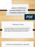 Influence of Reference Group (Celebrity) On Consumer Behaviour