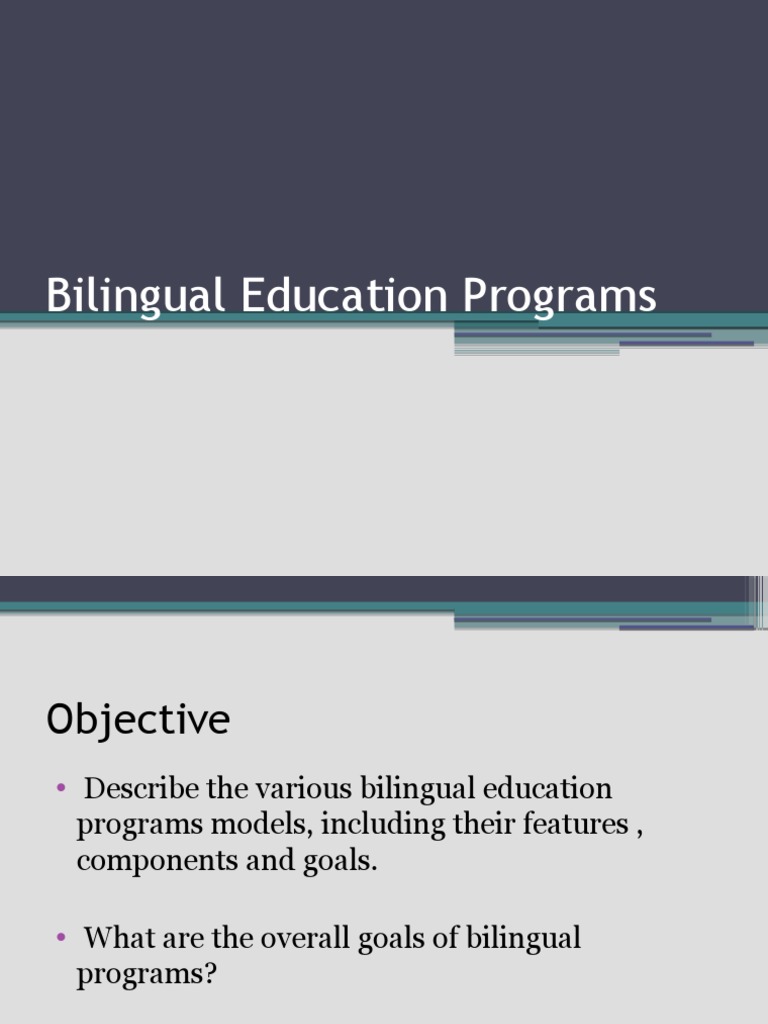 Bilingual Education Program Models Explained PDF
