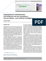Organizational Ambidexterity: Cost-Effective Service Excellence, Service Robots, and Arti Cial Intelligence