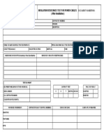 Cable Test Sheet After Installation