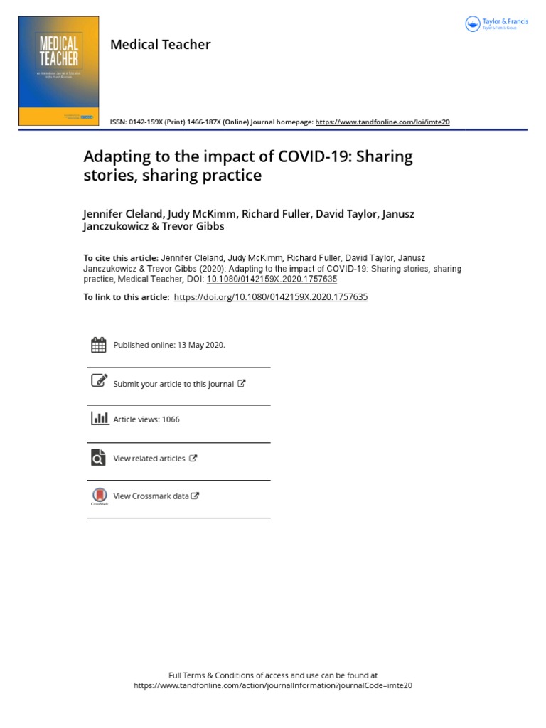 Adapting To The Impact of COVID 19 Sharing Stories Sharing Practice ...