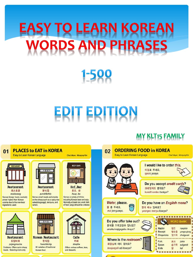 English Bf Sania Ka - Easy To Learn Korean Words and Phrases Edit Edition PDF | PDF