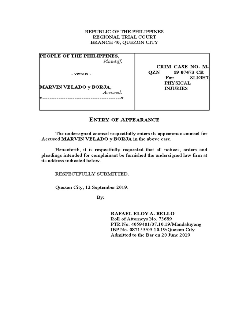 Entry of Appearance PDF