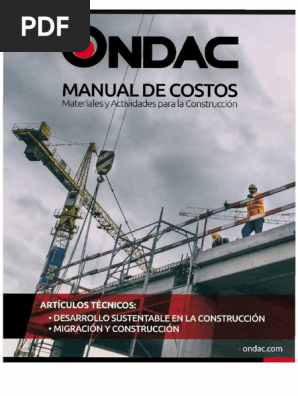 Manual De Costos Materiales Y Actividades Para La Construccion Ondac 17 Pdf Pdf Presupuesto Liderazgo En Energia Y Diseno Ambiental