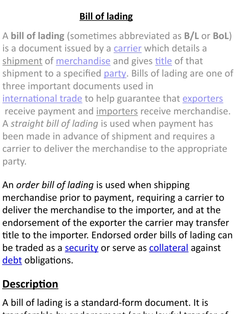 Chapter 206 Bills Of Lading _ Incorporation of the charterparty terms ...