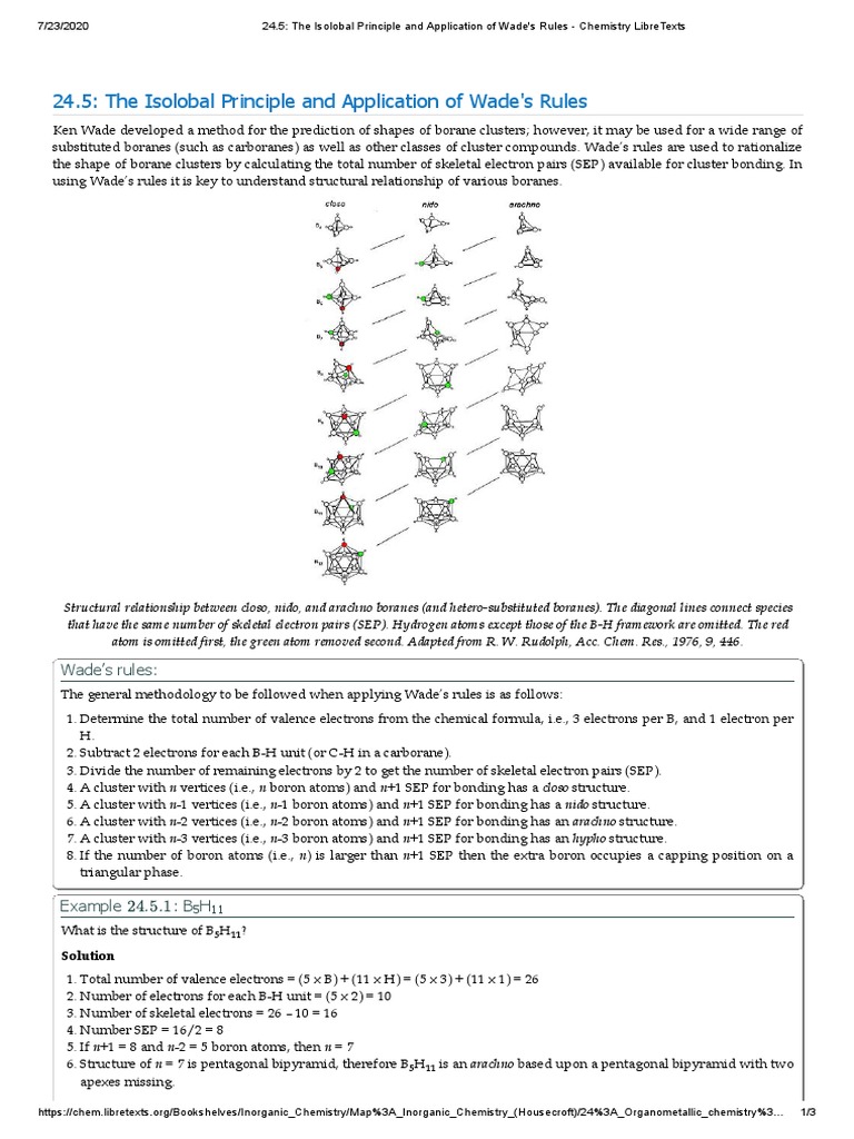 The Isolobal Principle and Application of Wade's Rules - Chap 5 Add ...