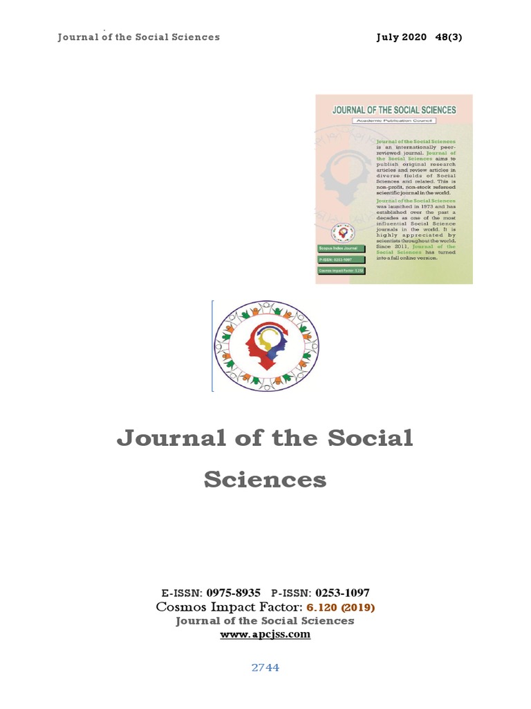 Journal Of The Social Science Pdf Academic Journal Tourism