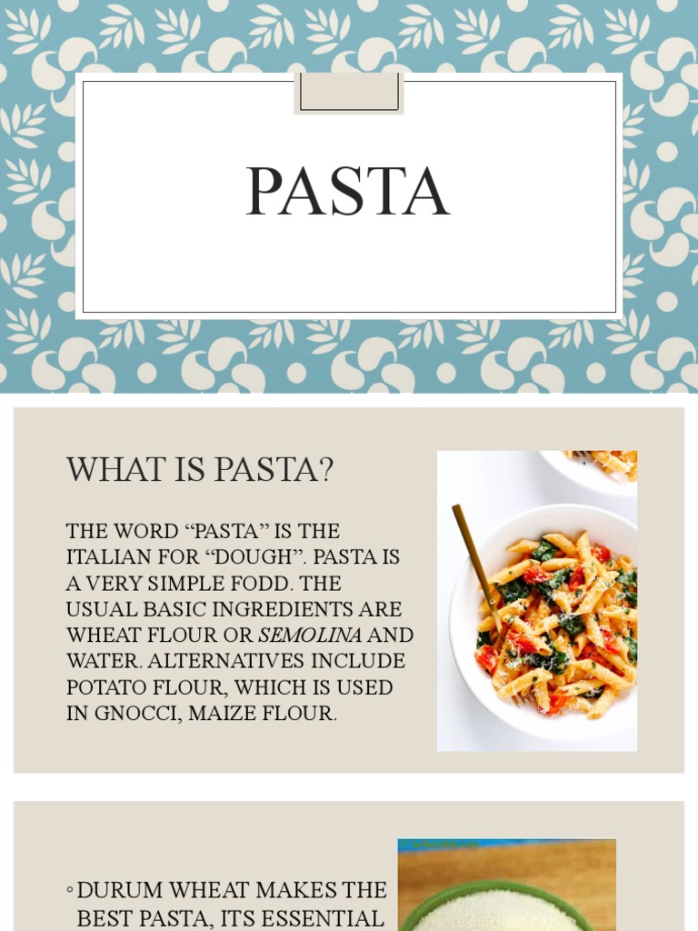 Types and Shapes of Pasta Explained | PDF