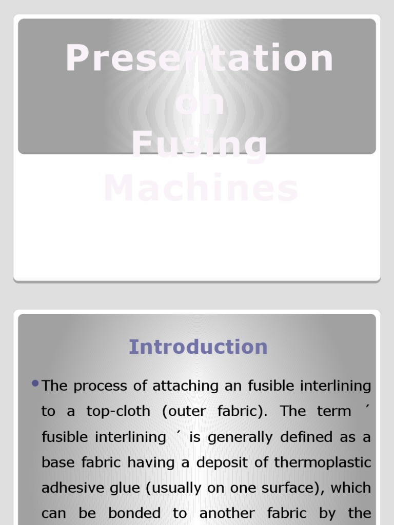 Fusing Machines for Garment Production | PDF | Adhesive | Belt (Mechanical)