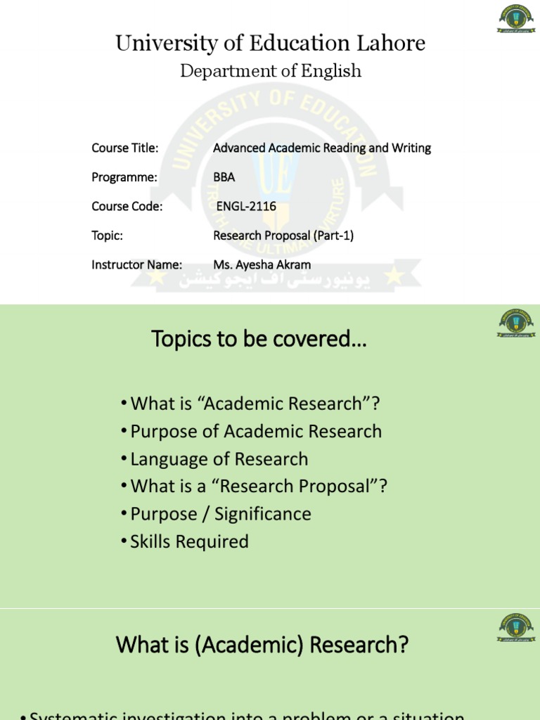 Academic Reading & Writing - Research Proposal 1 | PDF | Knowledge ...