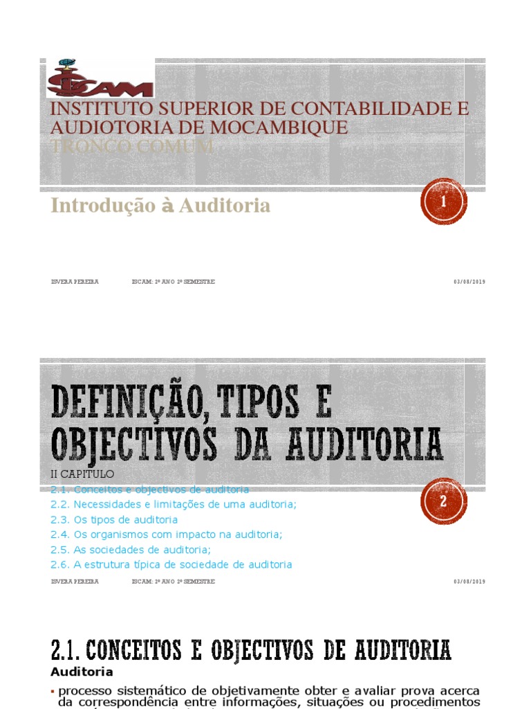 Tipos e Objetivos da Auditoria | PDF | Auditoria interna | Contabilidade