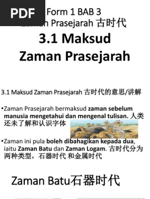Form 1 Bab 3 Zaman Prasejarah Pdf