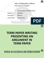 Academic Reading & Writing - TERM PAPER WRITING