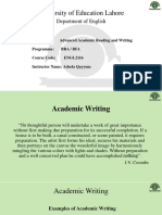 Academic Reading & Writing - Academic Writing