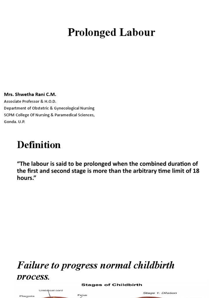 Management Of Prolonged Labour Pdf Childbirth Human Pregnancy