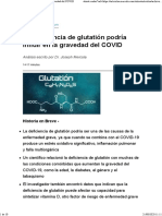 La deficiencia de glutatión podría influir en la gravedad del COVID. Tomar NAC