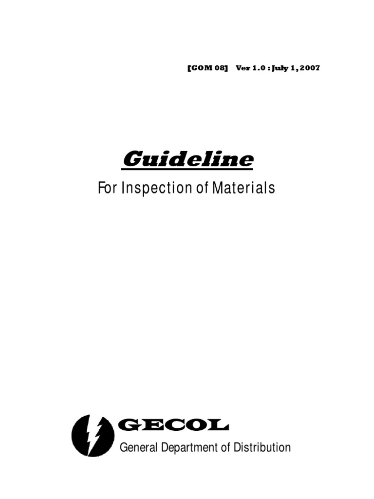GOM 07. Guideline For Inspection of GECOL Equipments | Download Free ...
