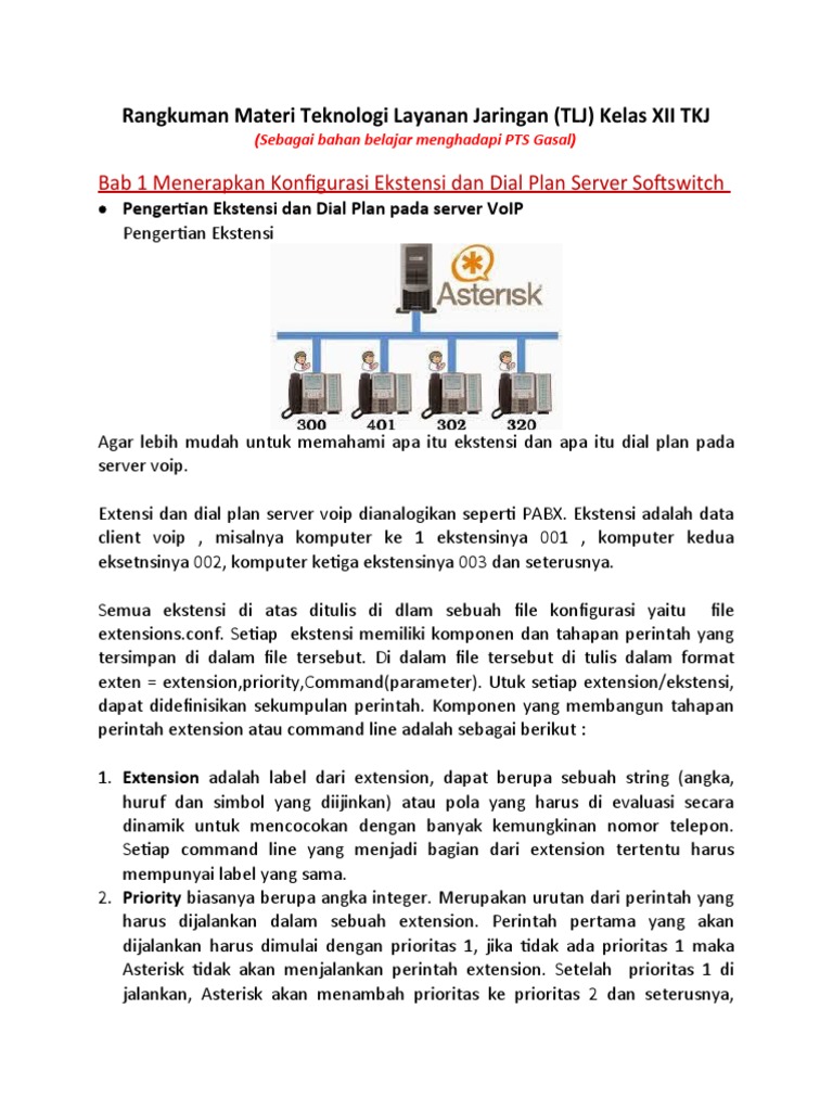 Kumpulan Contoh Soal Konfigurasi Ekstensi Dan Dial Plan Server Softswitch Jawaban Dikdasmen