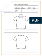 Garment specification sheet for round neck t-shirt