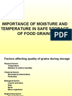 Importance of Moisture and Temperature in Safe Storage of Food Grains