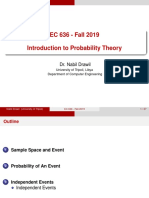EC 636 - Fall 2019 Introduction To Probability Theory: Dr. Nabil Drawil