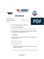 Grammar Examination 6th Grade (Fifth Term)