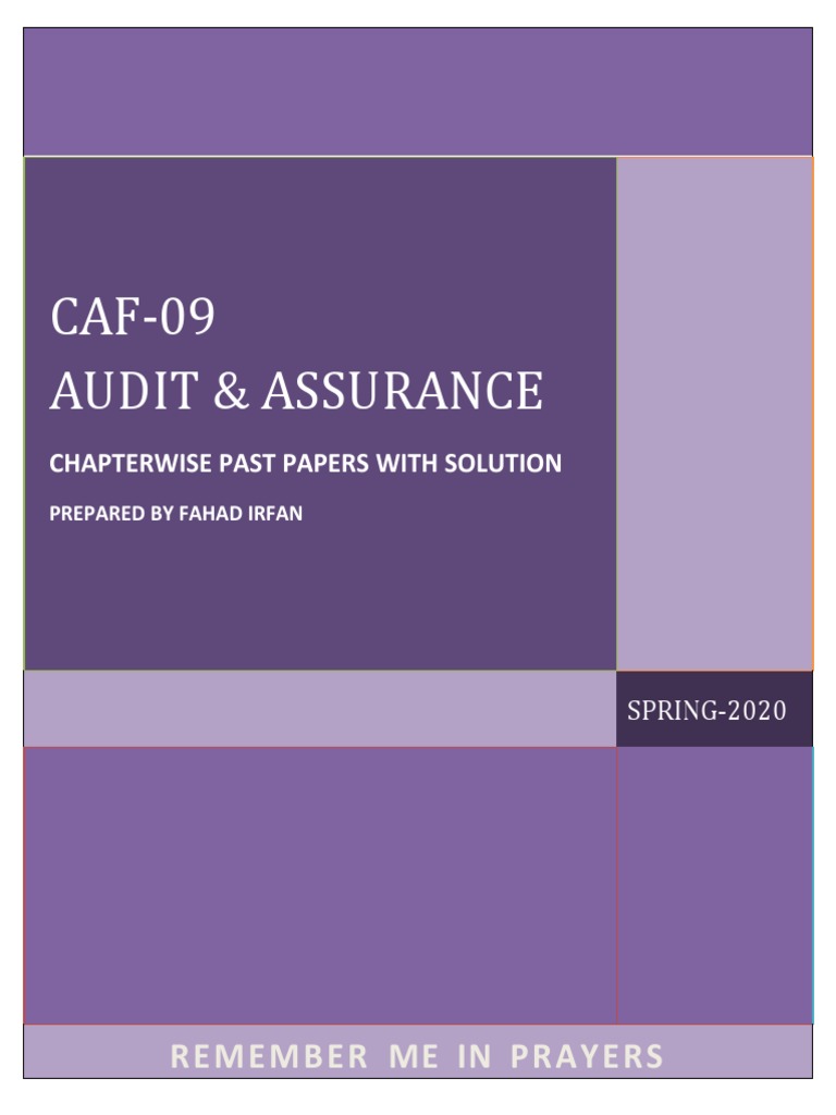 CAF-09 Audit Past Papers & Solutions | PDF