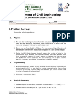 Department of Civil Engineering: I. Problem Solving