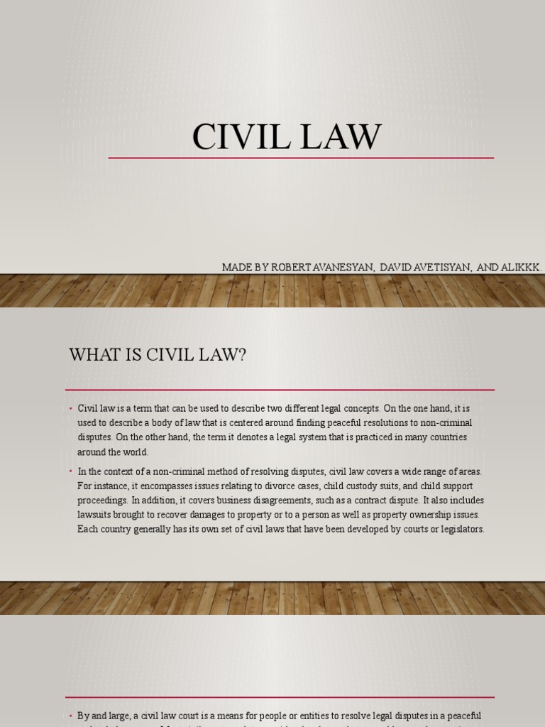 Civil Law Made by Robert Avanesyan, David Avetisyan, and Alikkk PDF